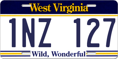 WV license plate 1NZ127