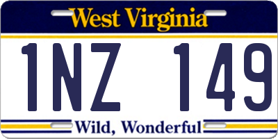 WV license plate 1NZ149