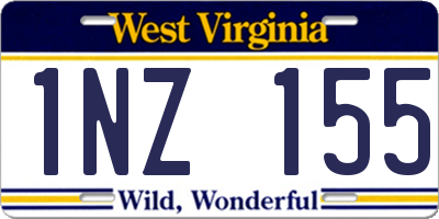 WV license plate 1NZ155