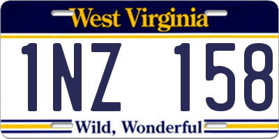 WV license plate 1NZ158