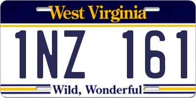 WV license plate 1NZ161