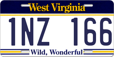 WV license plate 1NZ166