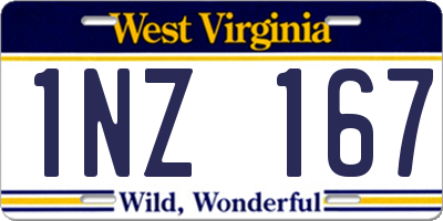 WV license plate 1NZ167