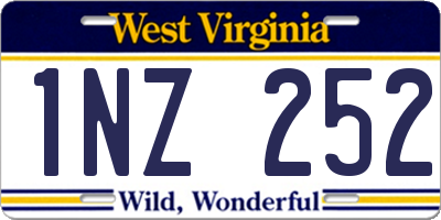 WV license plate 1NZ252