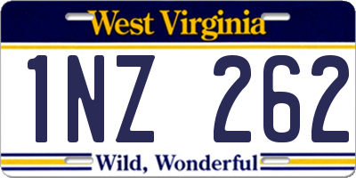 WV license plate 1NZ262