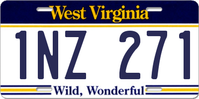 WV license plate 1NZ271