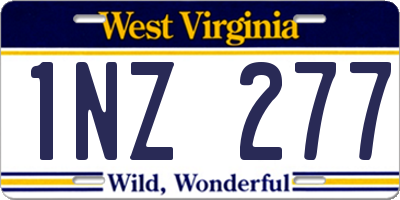 WV license plate 1NZ277