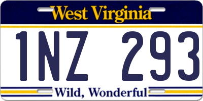 WV license plate 1NZ293