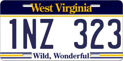 WV license plate 1NZ323