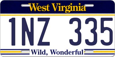 WV license plate 1NZ335