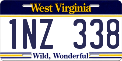 WV license plate 1NZ338