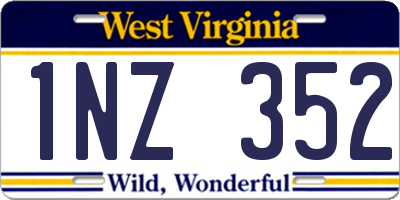 WV license plate 1NZ352