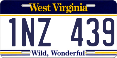 WV license plate 1NZ439