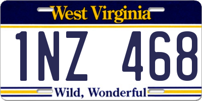 WV license plate 1NZ468
