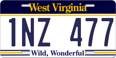 WV license plate 1NZ477