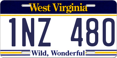WV license plate 1NZ480