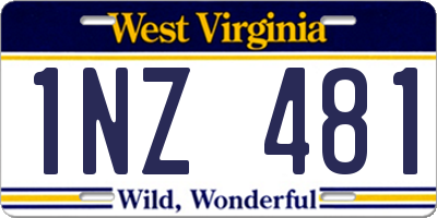 WV license plate 1NZ481