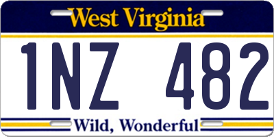 WV license plate 1NZ482