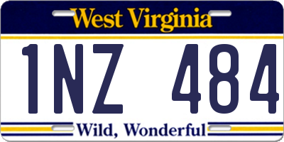 WV license plate 1NZ484