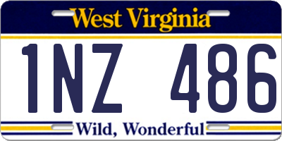 WV license plate 1NZ486