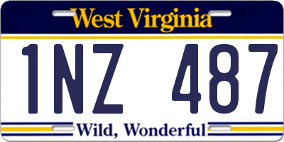 WV license plate 1NZ487