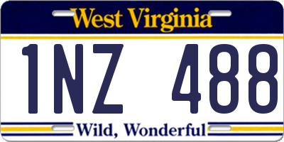 WV license plate 1NZ488