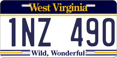 WV license plate 1NZ490