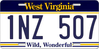 WV license plate 1NZ507