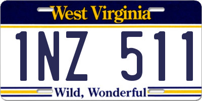WV license plate 1NZ511