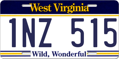 WV license plate 1NZ515
