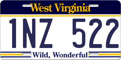 WV license plate 1NZ522