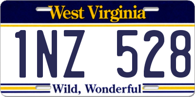 WV license plate 1NZ528