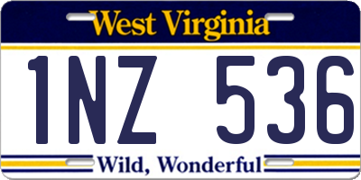 WV license plate 1NZ536