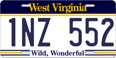 WV license plate 1NZ552