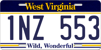 WV license plate 1NZ553
