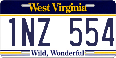 WV license plate 1NZ554