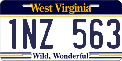 WV license plate 1NZ563