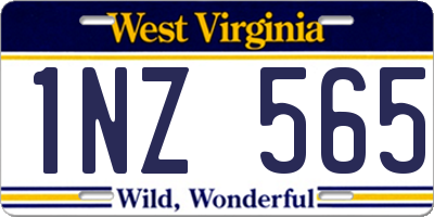 WV license plate 1NZ565