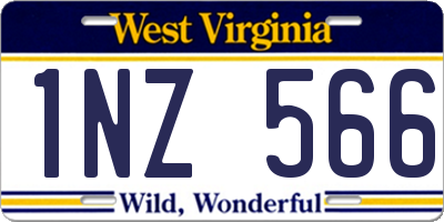 WV license plate 1NZ566