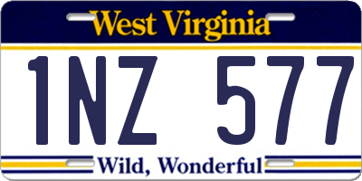 WV license plate 1NZ577