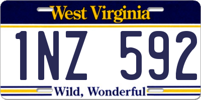 WV license plate 1NZ592
