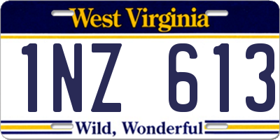 WV license plate 1NZ613