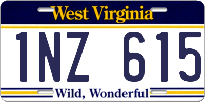WV license plate 1NZ615