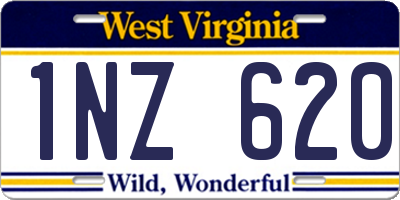 WV license plate 1NZ620