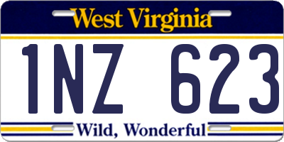 WV license plate 1NZ623