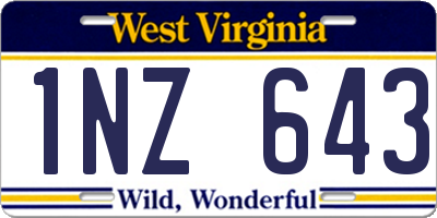 WV license plate 1NZ643