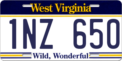WV license plate 1NZ650