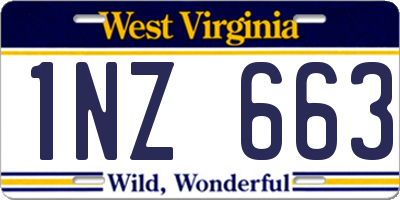WV license plate 1NZ663