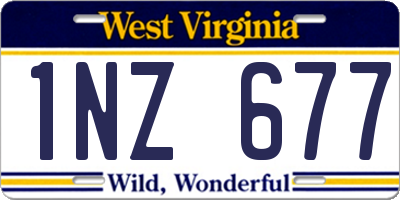 WV license plate 1NZ677