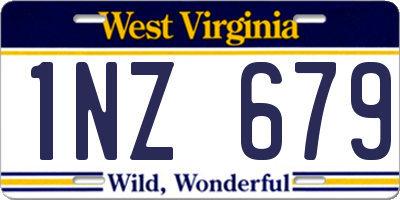 WV license plate 1NZ679